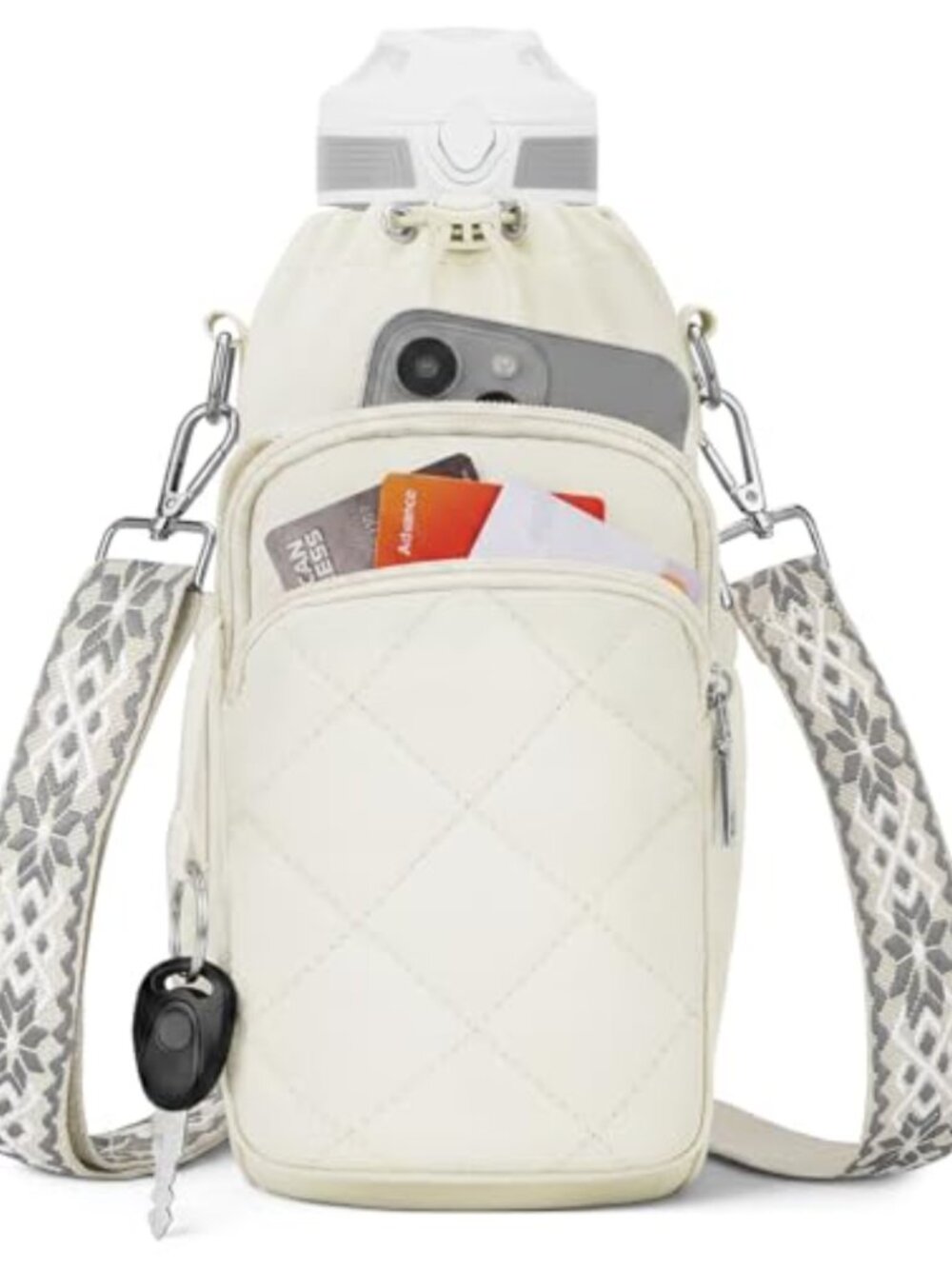 Insulated Water Bottle Crossbody Bag Fits 20-40 oz Tumblers RFID Sling